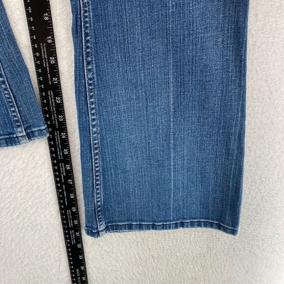 American‎ Eagle Jeans Women's 28 Hipster Flared Leg Blue Denim Distressed Y2K - Picture 11 of 15